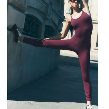 alo Women's Airbrush One And Done Onesie Burgundy