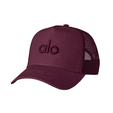 alo Unisex District Trucker Hat Burgundy