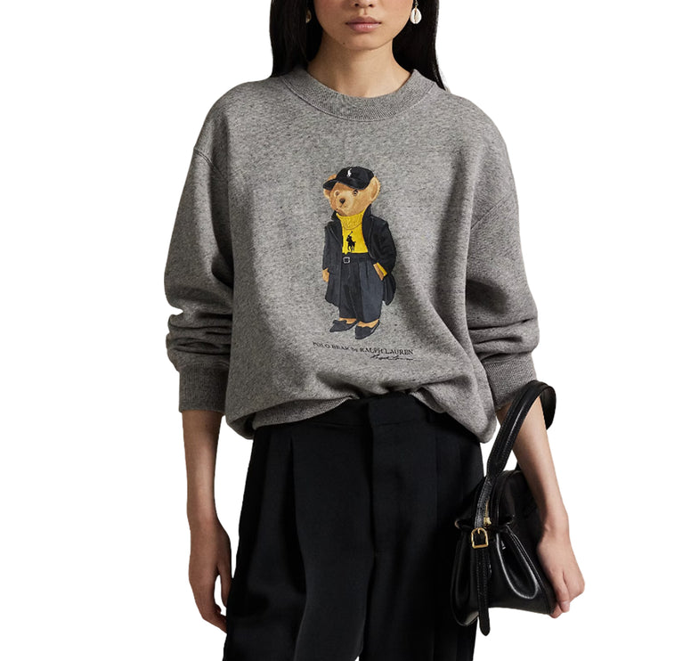 Polo Ralph Lauren Women's Polo Bear Fleece Crewneck Dark Vintage Heather