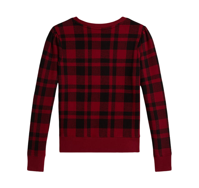 Polo Ralph Lauren Girl's Plaid Polo Bear Fleece Sweatshirt Multi