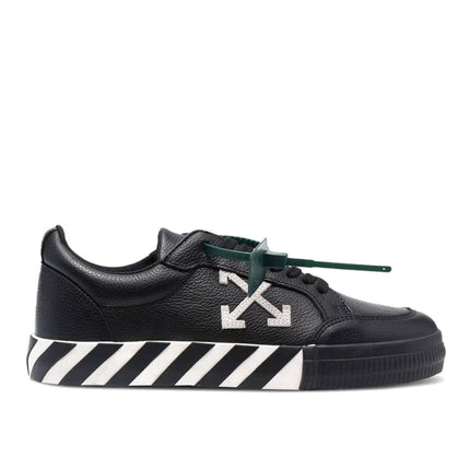 Off White Women's Vulcanized Low Leather Sneakers Black/White - Hemen Kargoda