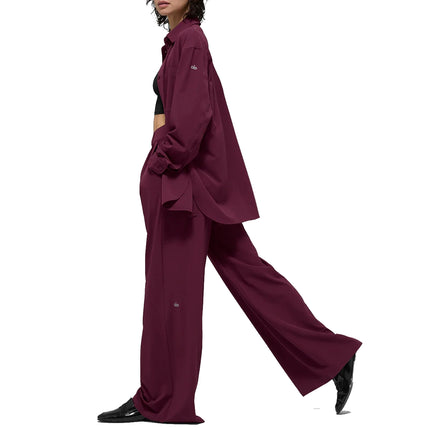 alo Women's High-Waist Dreamscape Trouser (Long) Burgundy