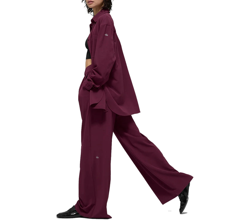 alo Women's High-Waist Dreamscape Trouser (Long) Burgundy