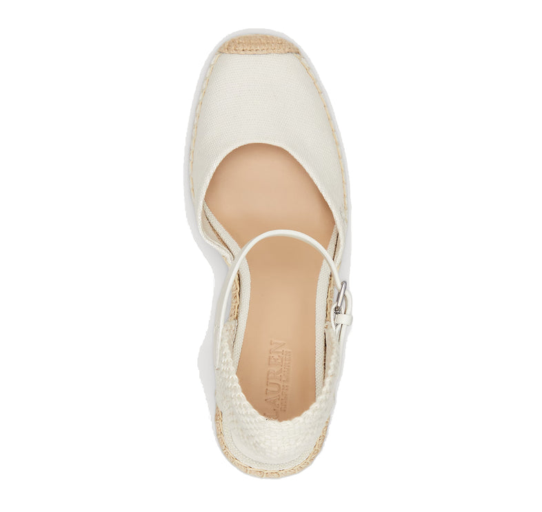 Polo Ralph Lauren Women's Robby Canvas & Jute Espadrille Soft White/Natural - Hemen Kargoda