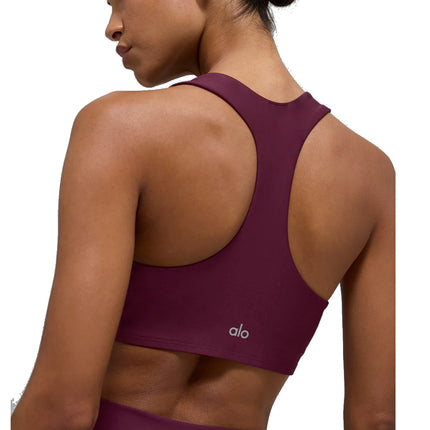 alo Women's Airlift Advantage Racerback Bra Burgundy