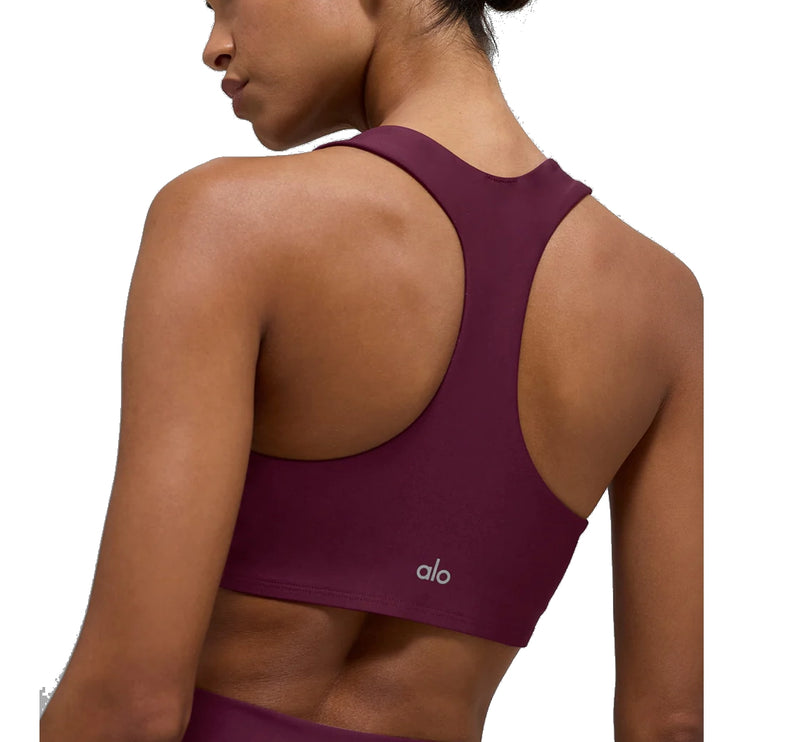alo Women's Airlift Advantage Racerback Bra Burgundy