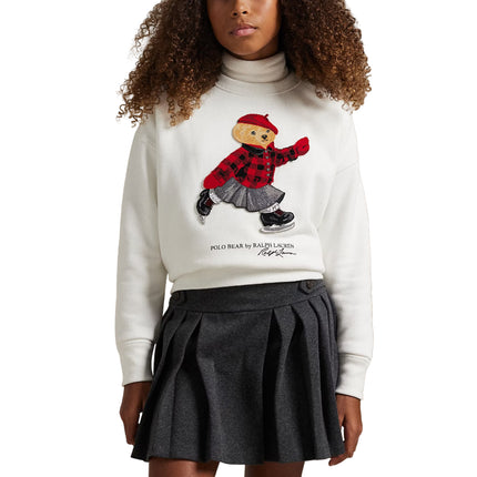 Polo Ralph Lauren Girl's Polo Bear Fleece Boxy Sweatshirt Trophy Cream