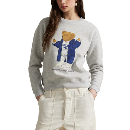 Polo Ralph Lauren Women's Polo Bear Fleece Crewneck Light Smoke Heather