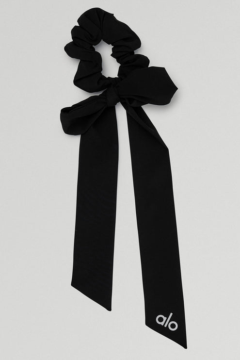 alo Women's Love Knots Tie Scrunchie - Black
