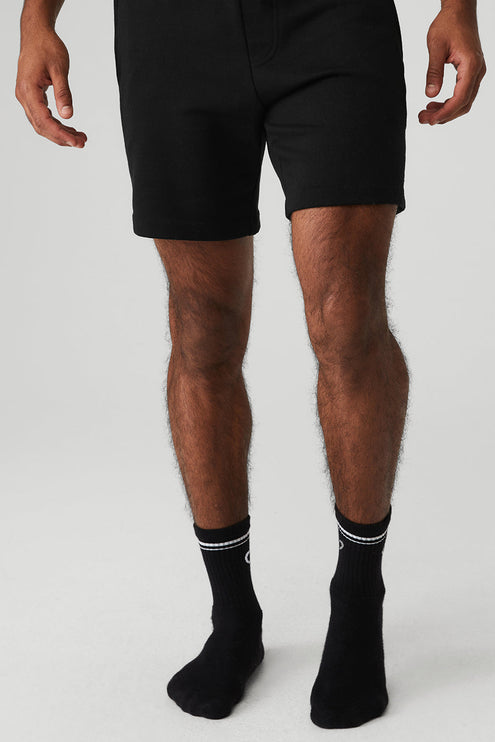 alo Men's Unisex Half-Crew Throwback Sock - Black/White