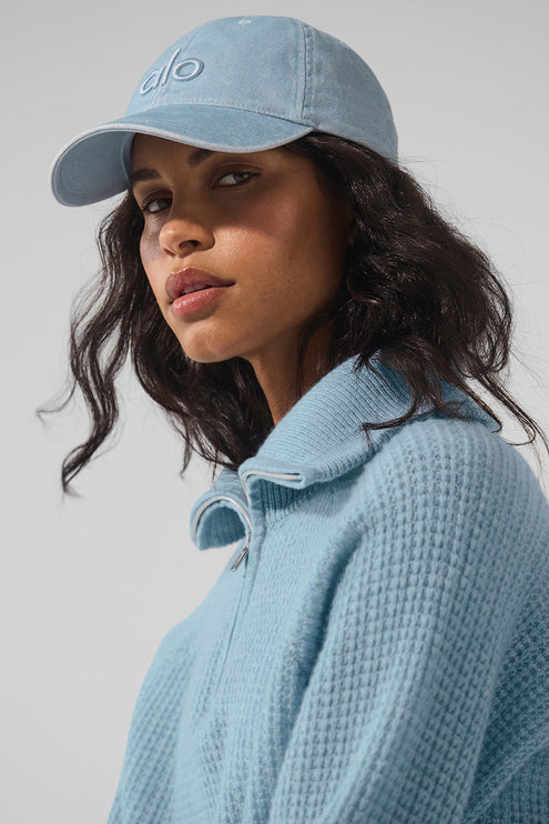 alo Women's Washed Off-Duty Cap - Light Denim
