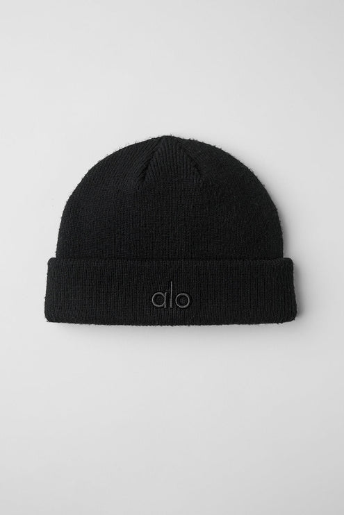 alo Men's Notable Beanie - Black/Black