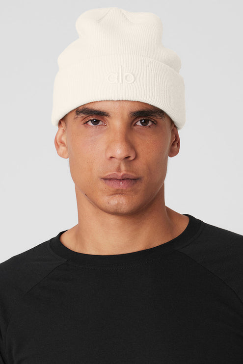 alo Men's Notable Beanie - Ivory