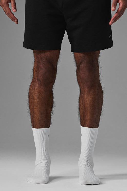 alo Men's Unisex Half-Crew Understated Sock - White