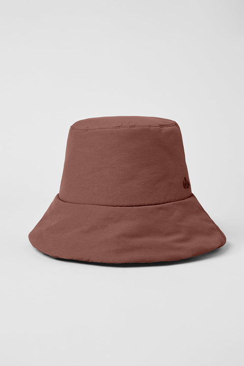 alo Women's Good Shade Puffer Bucket Hat - Chestnut