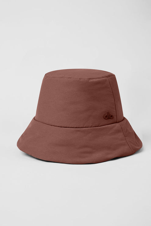 alo Men's Good Shade Puffer Bucket Hat - Chestnut