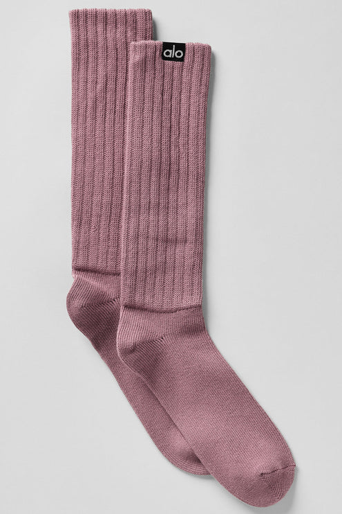 alo Men's Unisex Scrunch Sock - Smoky Quartz