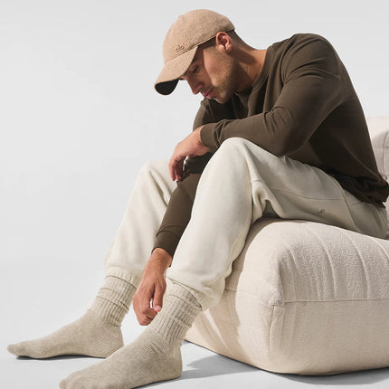 alo Unisex Cashmere Light Frosted Sock Winter Latte/Ivory