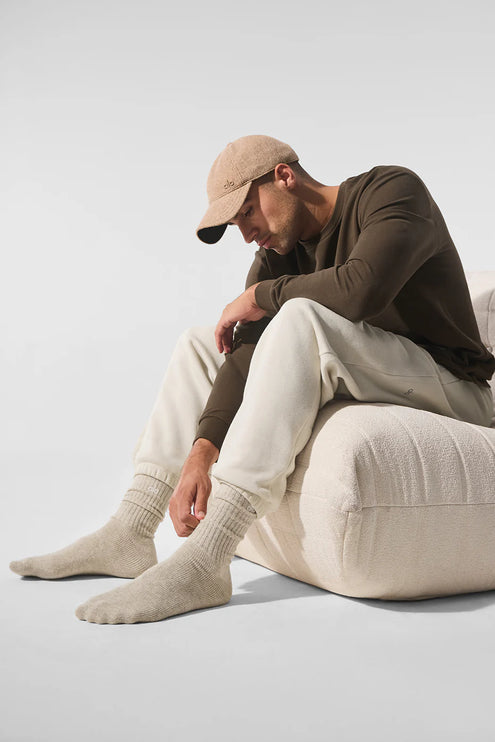 alo Unisex Cashmere Light Frosted Sock Winter Latte/Ivory