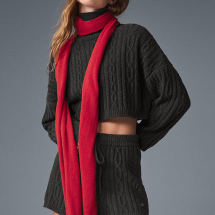 alo Women's Cashmere Light Frosted Scarf - Red Ribbon