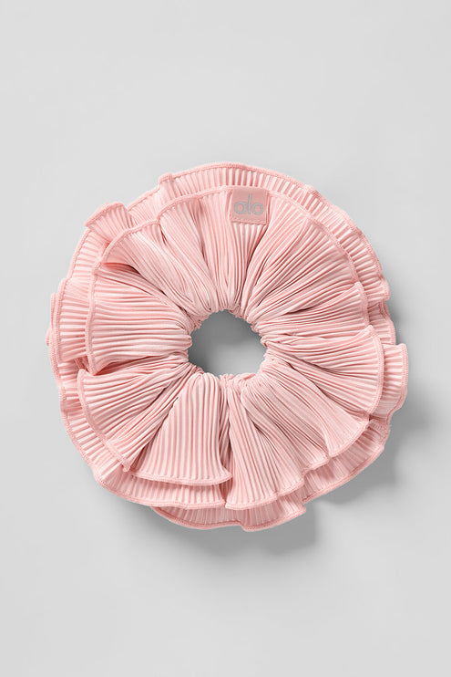 alo Women's Micro Plisse Oversize Scrunchie - Pink Quartz
