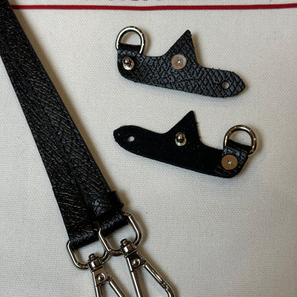 Longchamp Pouch Modeliyle Uyumlu Deri Askı Seti Siyah - Hemen Kargoda