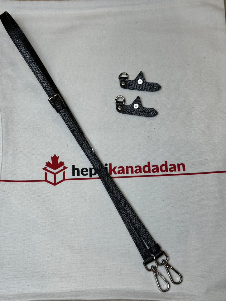 Longchamp Pouch Modeliyle Uyumlu Deri Askı Seti Siyah - Hemen Kargoda