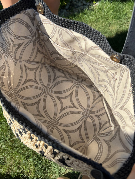 Sienna D’or Sahara Tote Black&Beige