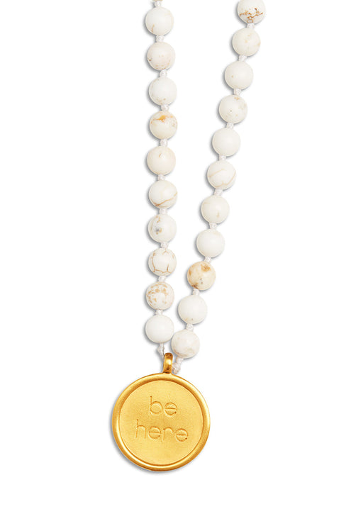 alo Men's White Turquoise Mala Necklace