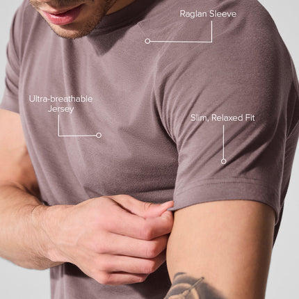 alo Men's Triumph Raglan Tee - Mushroom