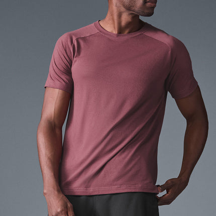 alo Men's Triumph Raglan Tee - Burgundy Truffle