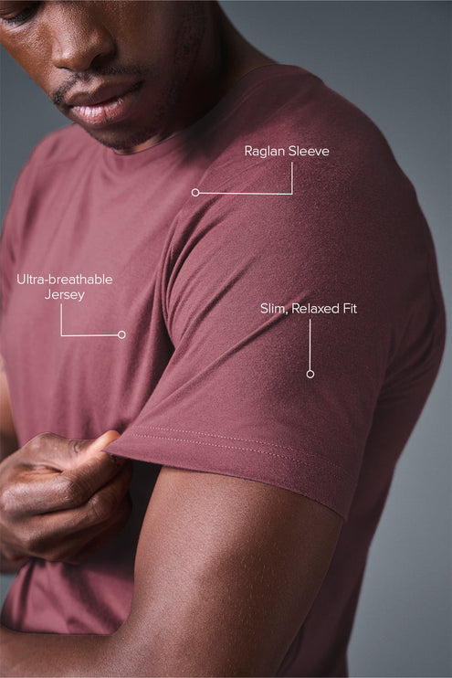 alo Men's Triumph Raglan Tee - Burgundy Truffle