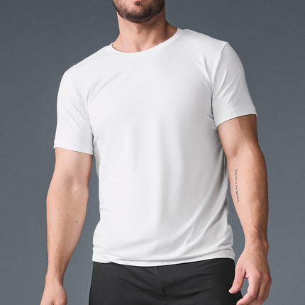 alo Men's Conquer Reform Crewneck Short Sleeve - White