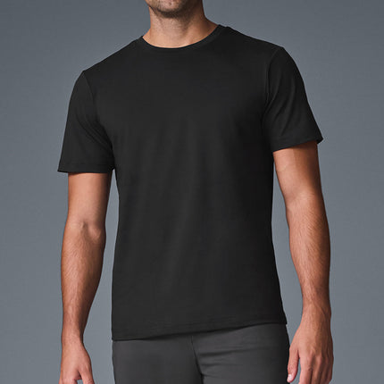 alo Men's Conquer Reform Crewneck Short Sleeve - Black