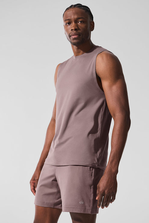 alo Men's Conquer Muscle Tank - Mushroom