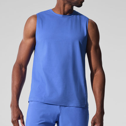 alo Men's Conquer Muscle Tank - Marathon Blue