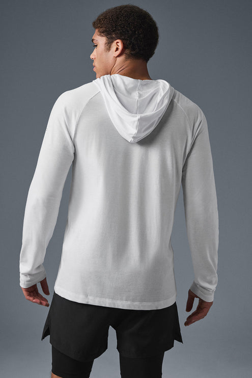 alo Men's Core Hooded Runner - White