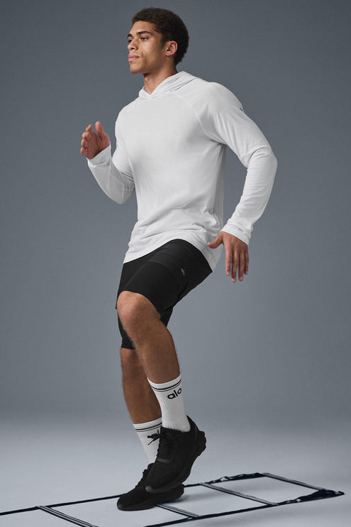 alo Men's Core Hooded Runner - White