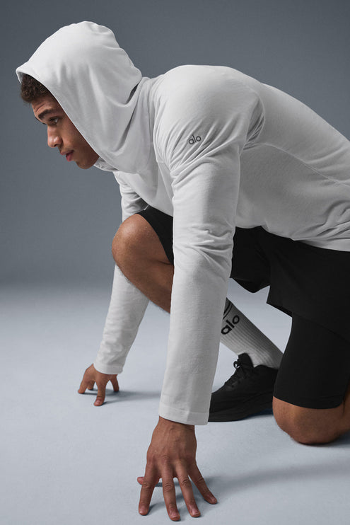 alo Men's Core Hooded Runner - White