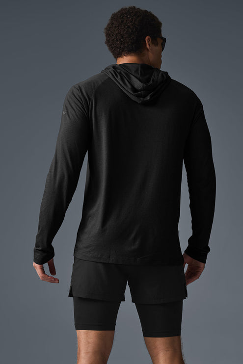 alo Men's Core Hooded Runner - Black