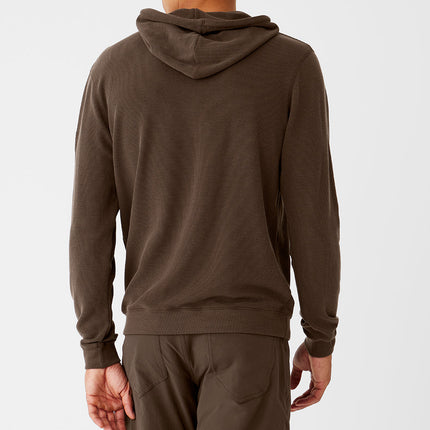 alo Men's Micro Waffle Fast Break Hoodie - Espresso