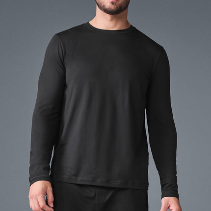 alo Men's Conquer Reform Crewneck Long Sleeve - Black