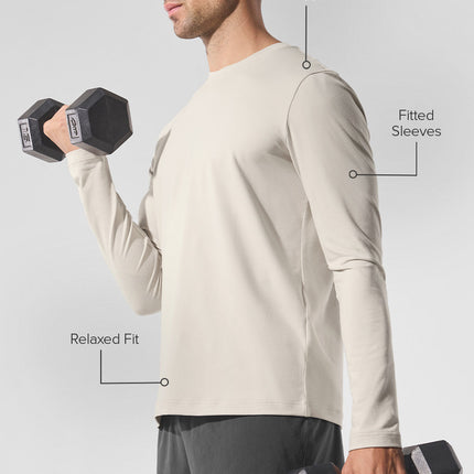 alo Men's Conquer Reform Crewneck Long Sleeve - Bone