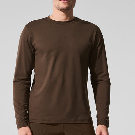 alo Men's Conquer Reform Crewneck Long Sleeve - Espresso