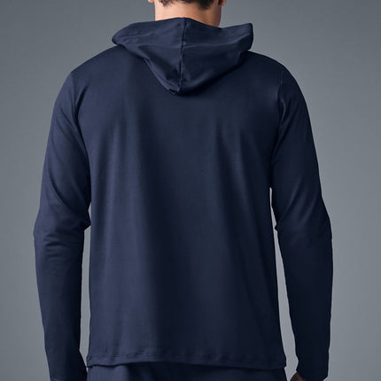 alo Men's Conquer Reform Long Sleeve With Hood - Navy