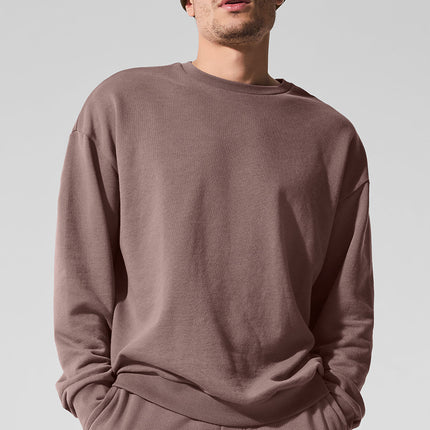 alo Men's Chill Crew Neck Pullover - Mushroom