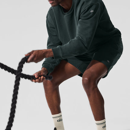 alo Men's Chill Crew Neck Pullover - Charcoal Green