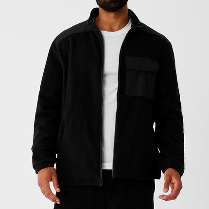 alo Men's Polar Fleece Ridge Full Zip Jacket - Black