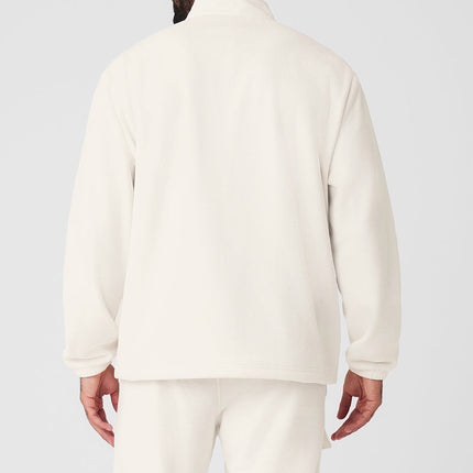 alo Men's Polar Fleece Ridge Full Zip Jacket - Ivory