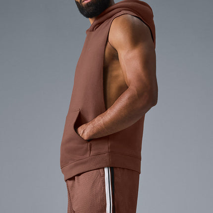 alo Men's Renown Sleeveless Hoodie - Chestnut